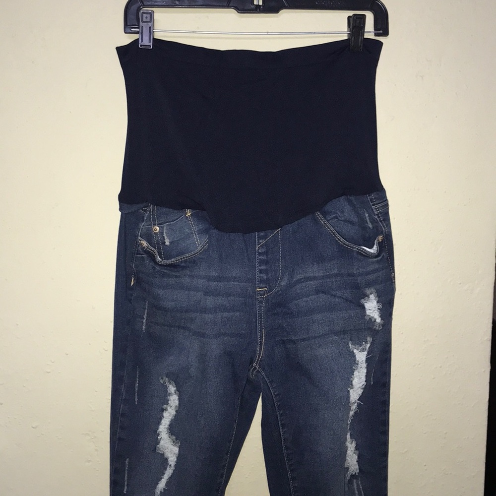 Maternity Distressed Jeans